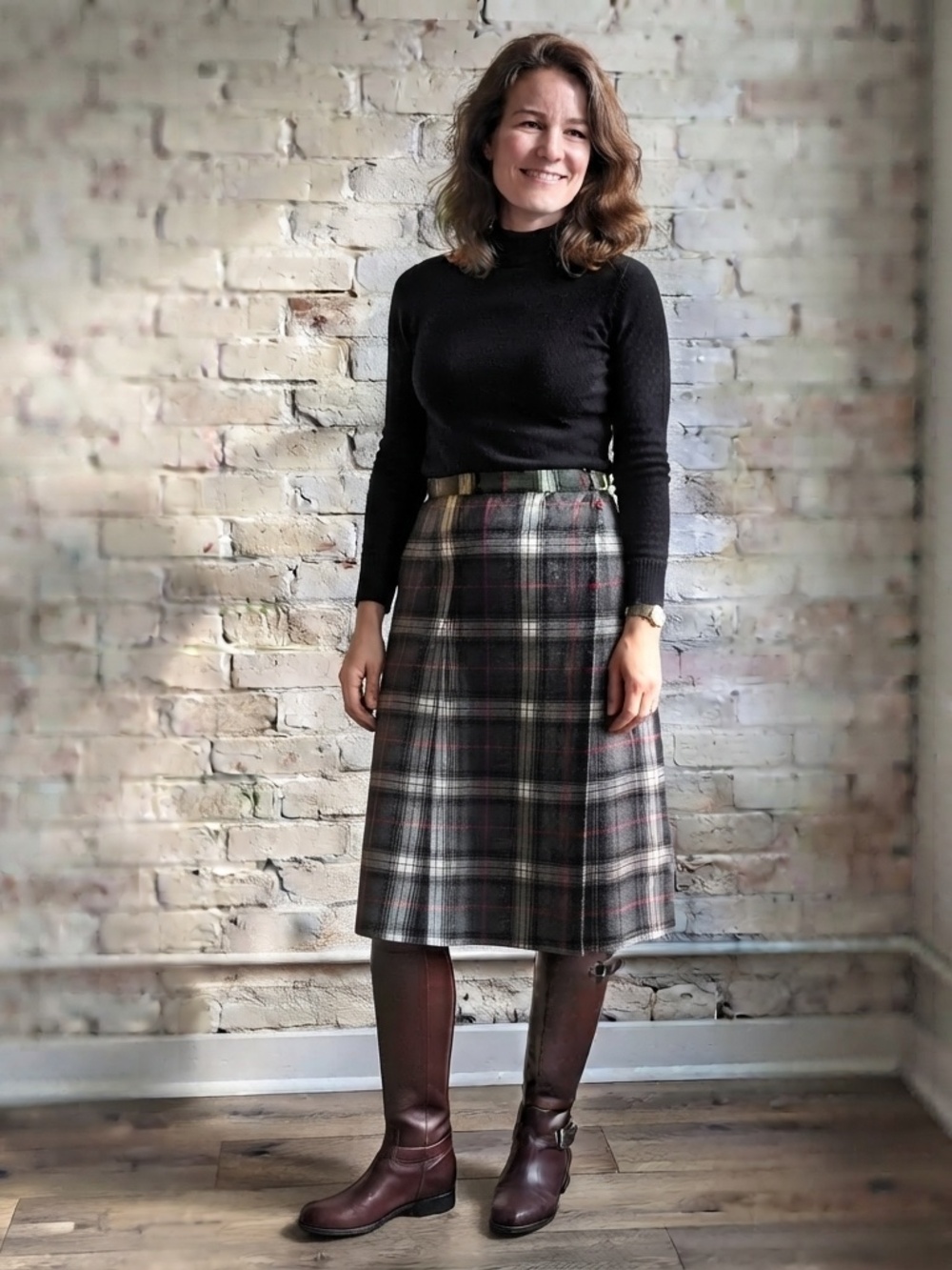 VTG St Michael Plaid Pleated Wrap Kilt Skirt | Heritage Prep Quiet Luxury SZ 12